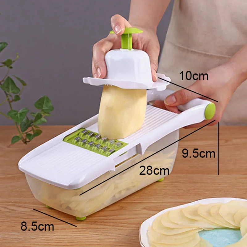 QuickDone многофункциональная мандолина резак для овощей с 8 Нержавеющая сталь