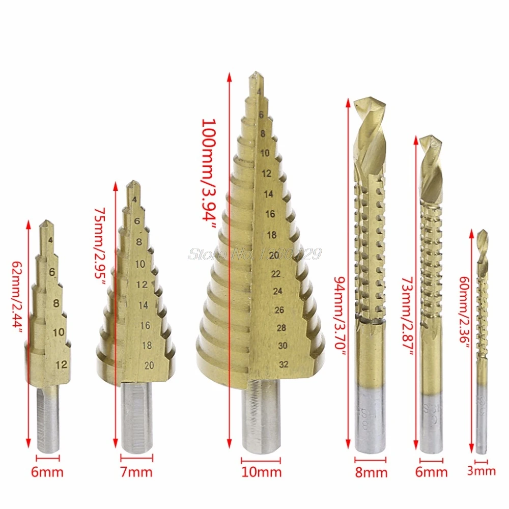 Стальное ступенчатое сверло с титановым покрытием 4 32 мм|Электрические дрели| |