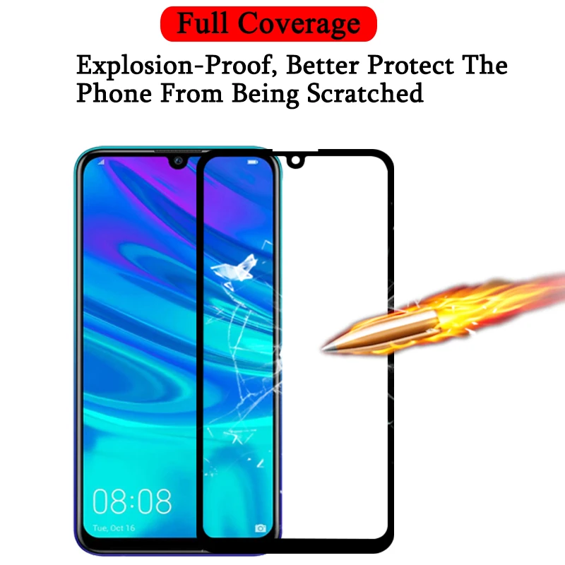 Полное покрытие защитное стекло для Huawei P Smart Plus 2019 Защитная пленка экрана Tremp Huavei