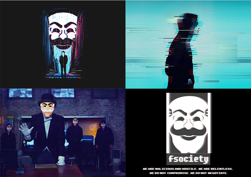 Постер Mr.Robot с прозрачным изображением настенные наклейки украшение для дома