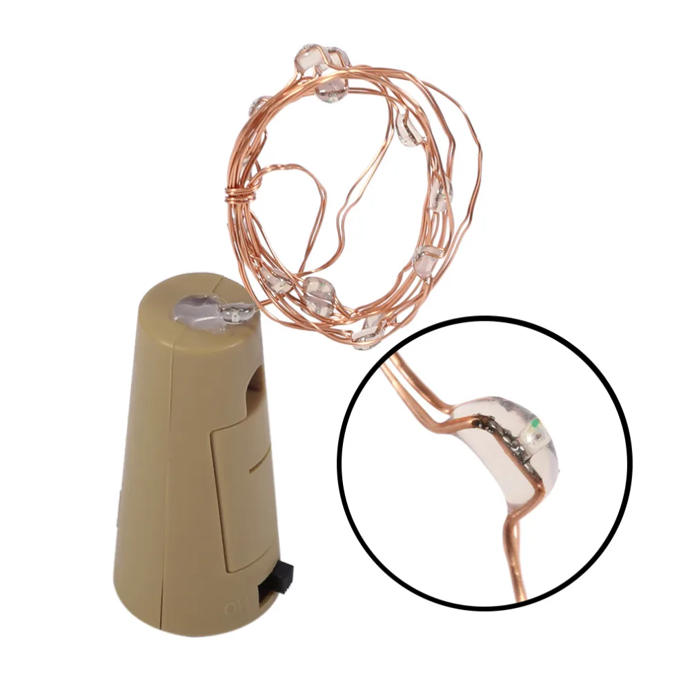 ICOCO Quality Romantic Copper Wire Cork Shaped LED Night Starry Light String Lamp Christmas Decoration Home Decor 50CM 15 LEDs | Лампы и