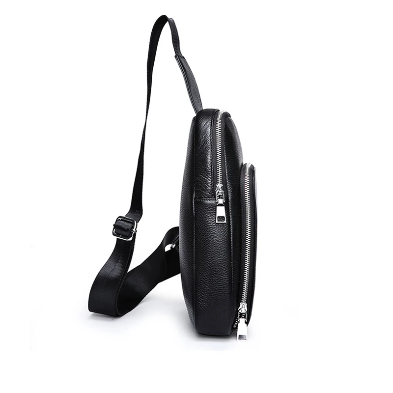 Гладкая дизайнерская нагрудная сумка для мужчин сумочка-мессенджер на ремне