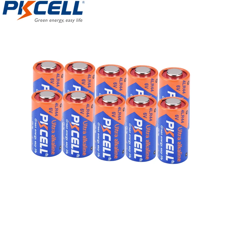 10 шт. батарейки PKCELL 6 в 4LR44 4A76 L1325 A544 щелочные батареи Bateria Baterias для собак