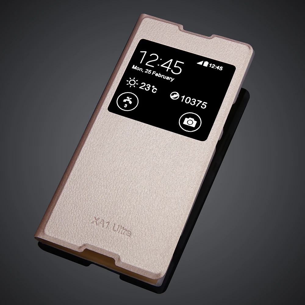 Чехол для телефона Xperia xa1 ultra тонкий флип чехол из искусственной кожи с окошком Sony