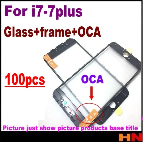 100 шт. фронтальный сенсорный ЖК экран стеклянный внешний объектив с рамкой и
