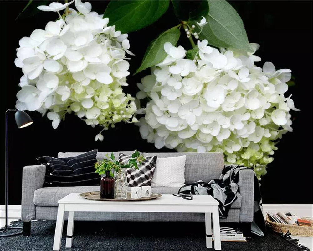 3d обои для гостиной спальни белая гортензия|Обои| |
