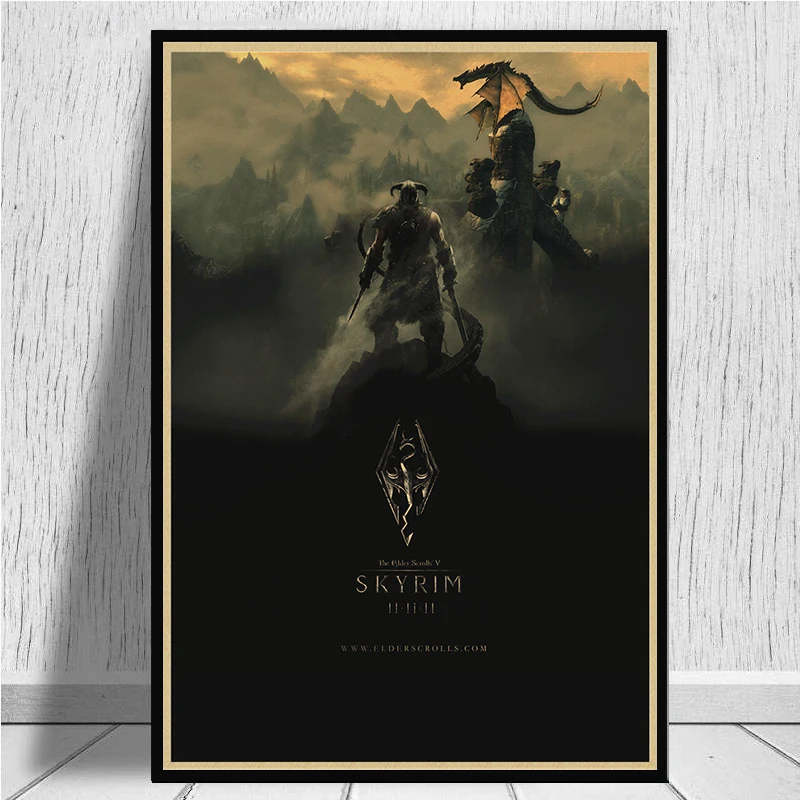 The Elder Scrolls Skyrim игра крафт-игра плакат домашний интерьер украшения рисунок core наклейки на стену