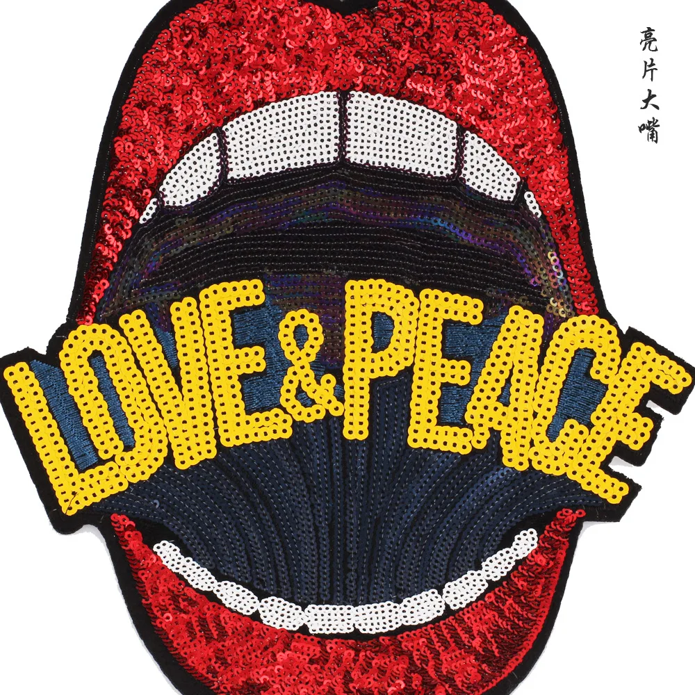 10pcs Large size mouth and letter embroidery cloth patches sew on for | Дом и сад