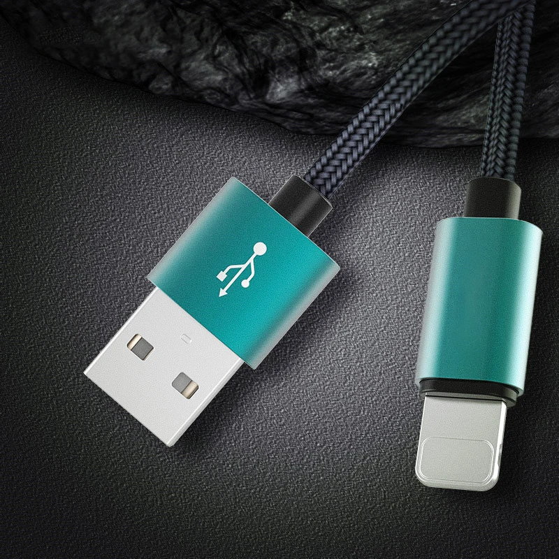 Металлический usb кабель для iPhone 8 7 6 s нейлоновая оплетка из ROCK сплава быстрой