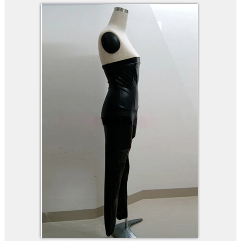 

New Strapless Wetlook Black Catsuit Summer Off Shoulder Skinny Overall Club Wear Women Sexy Vinyl Jumpsuit W1132