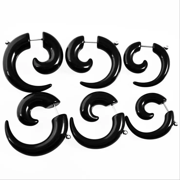 FUNIQUE Новинка унисекс черные поддельные Спиральные серьги Улитка готические панк