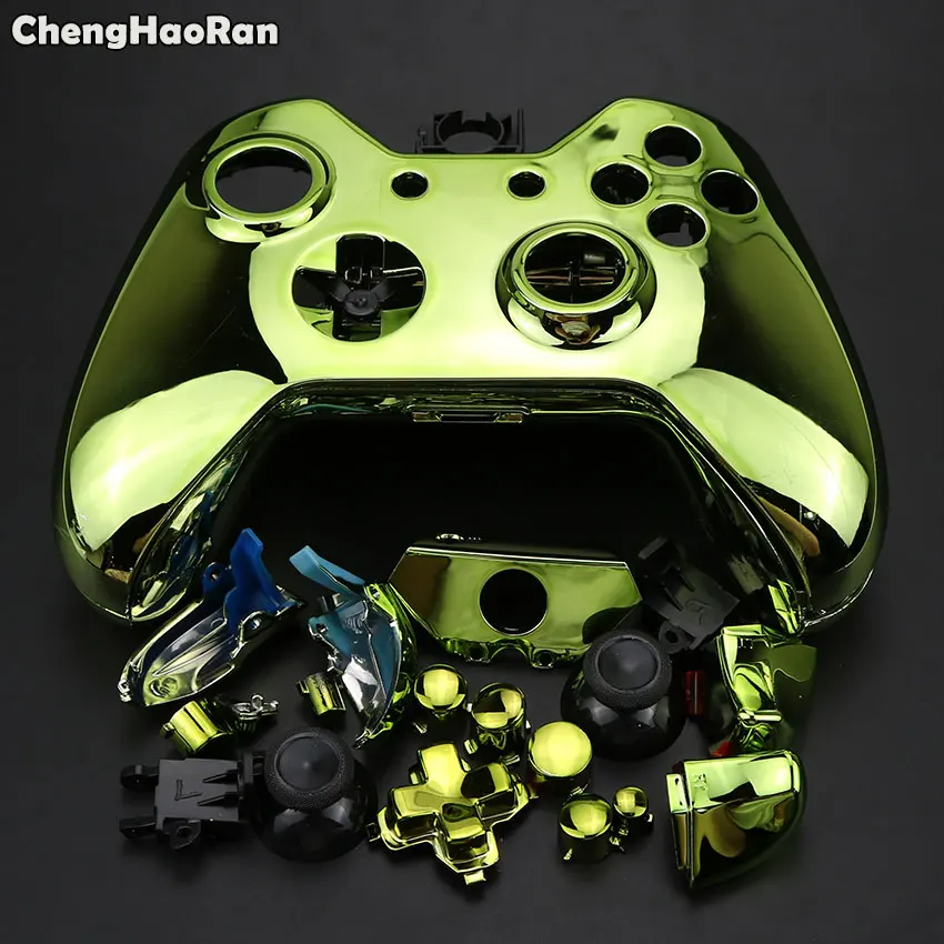 Chrome Green ChengHaoRan для microsoft Xbox One Xboxone беспроводной контроллер хромированный полный корпус Оболочка Чехол комплект с кнопкой+ Внутренняя Рамка - Цвет: Chrome Green