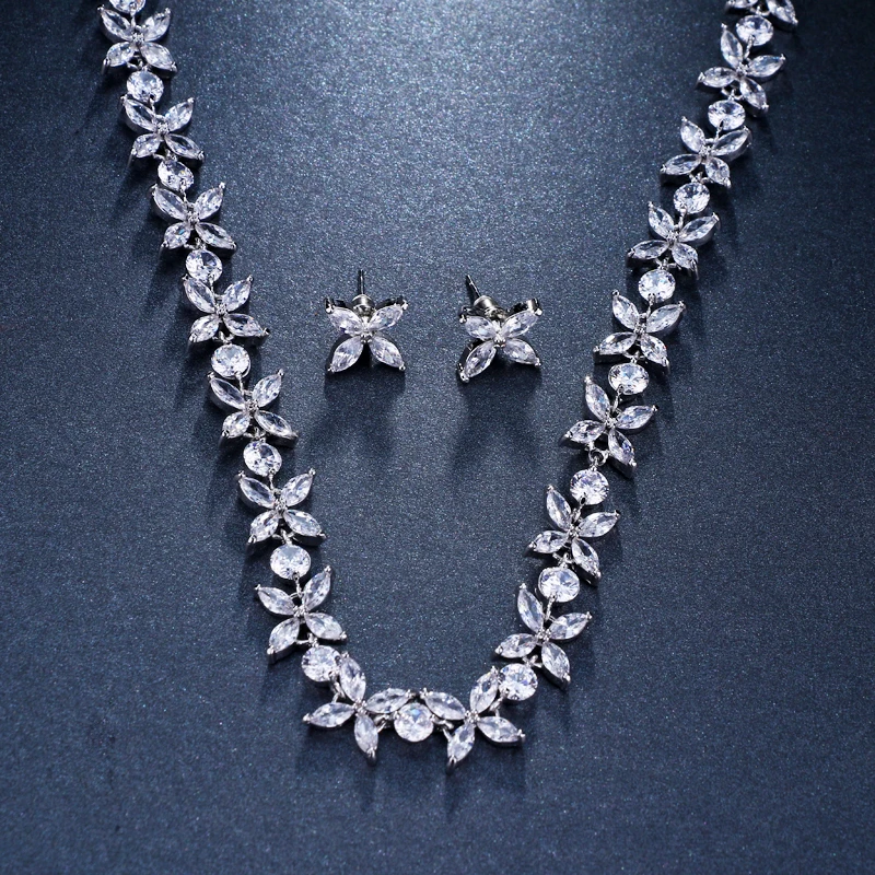 GMGYQ люкс wit goud-kleur Elegante Vorm Свадебные фианиты Ketting Oorbellen комплекты ювелирных украшений voor vrouwen подарок