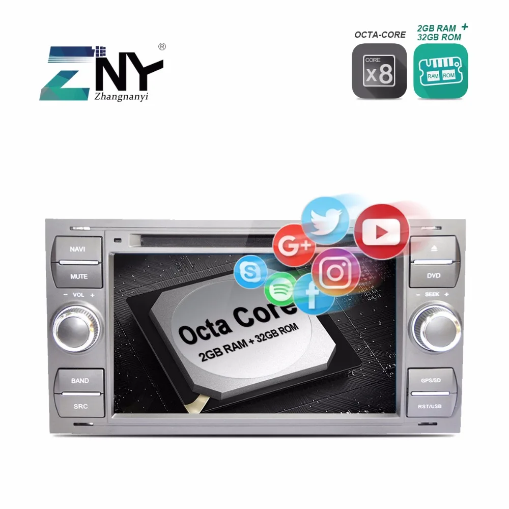 Android 8.0 Auto Radio Car DVD For FOCUS C-MAX FIESTA FUSION GALAXY TRANSIT KUGA 7&quot RDS FM Audio Video GPS Navigation Stereo |