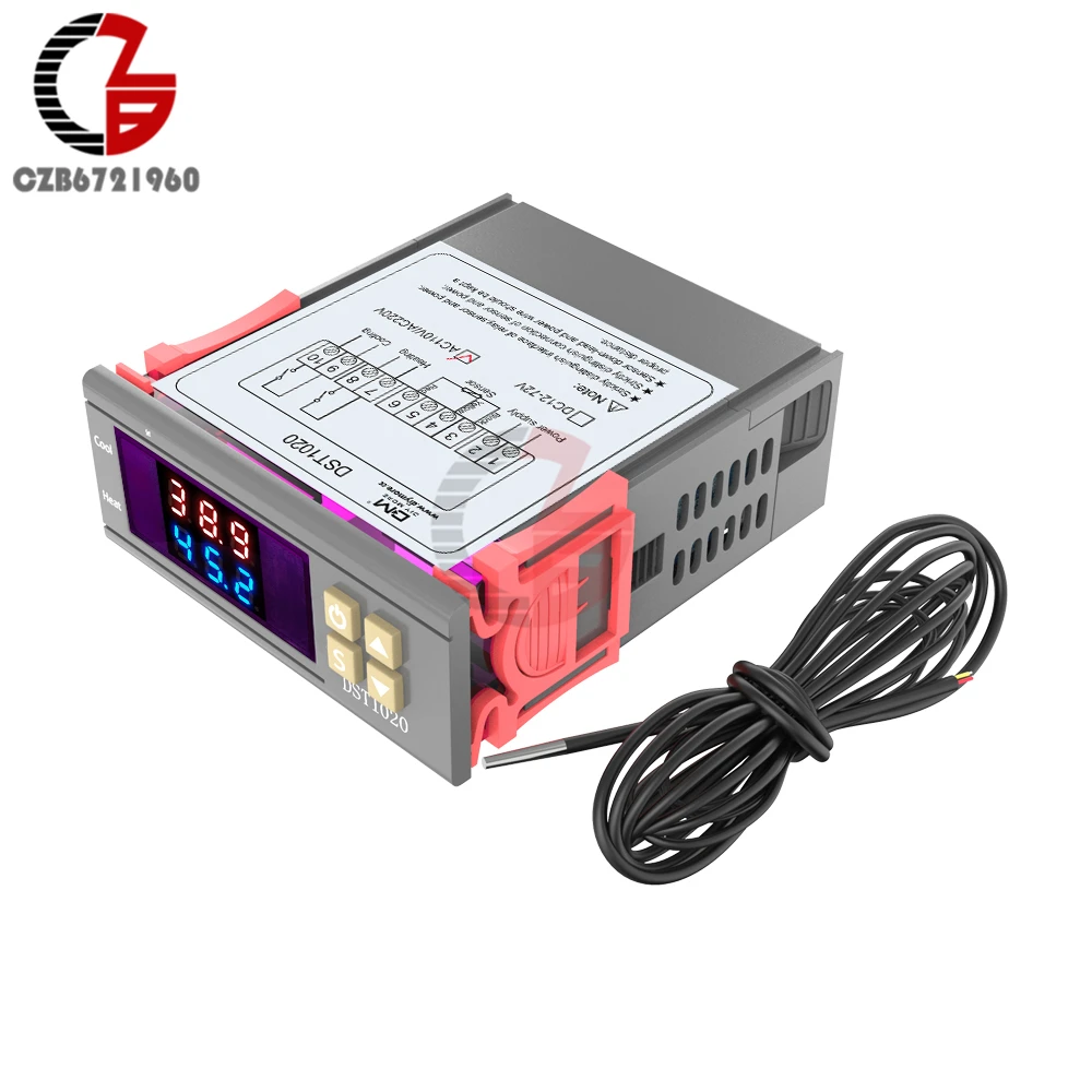 2-канальный светодиодный цифровой термостат с двойным выходом контроллер