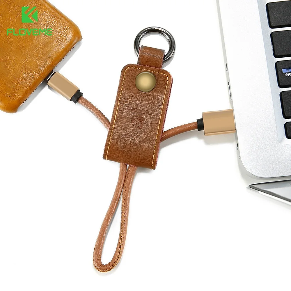 FLOVEME кожаный брелок USB кабель для samsung huawei Быстрая зарядка Брелок Micro USB кабели для Xiaomi LG телефон Дата шнур