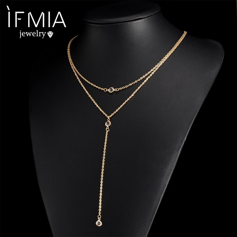 Модное многослойное ожерелье IFMIA Стразы в богемном стиле для женщин 2018 Винтажные