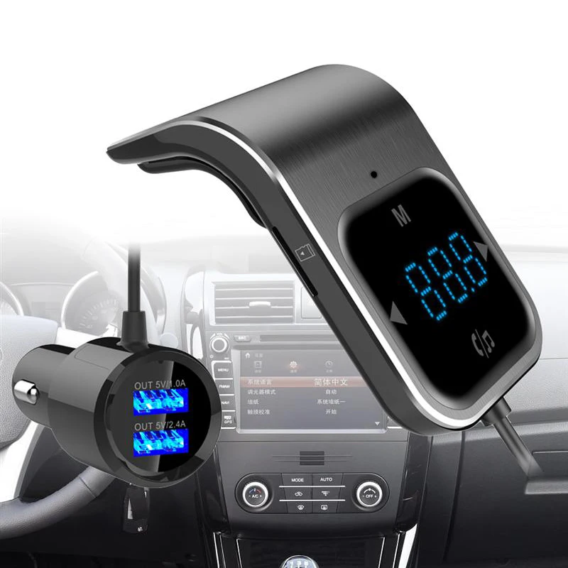 Bluetooth FM Trasnmitter с сенсорным управлением fm-передатчик большой светодиодный дисплей с двумя портами usb