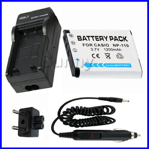 

Battery + Charger for Casio NP-110, NP110 and Exilim EX-ZR10,EX-ZR15,EX-ZR20,EX-FC200S,EX-Z2000,EX-Z2300,EX-Z3000 Digital Camera