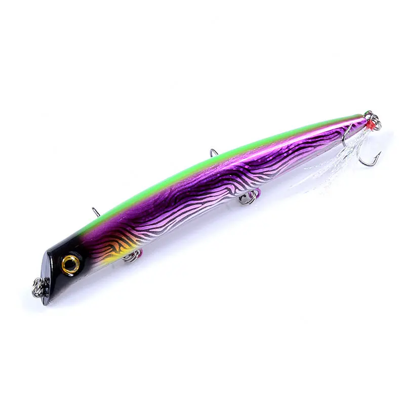 1 шт. 128 мм 15,4 г 6# крючки искусственная приманка PESCA рыболовные приманки 3D Цветные снасти топ Поппер воблер для рыбалки кренкбейт