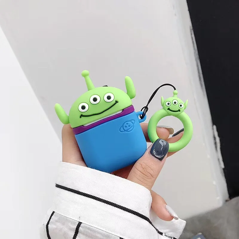 Мультяшный инопланетянин для Airpods Generation 1 и 2 сумка наушников Toy Story силиконовый