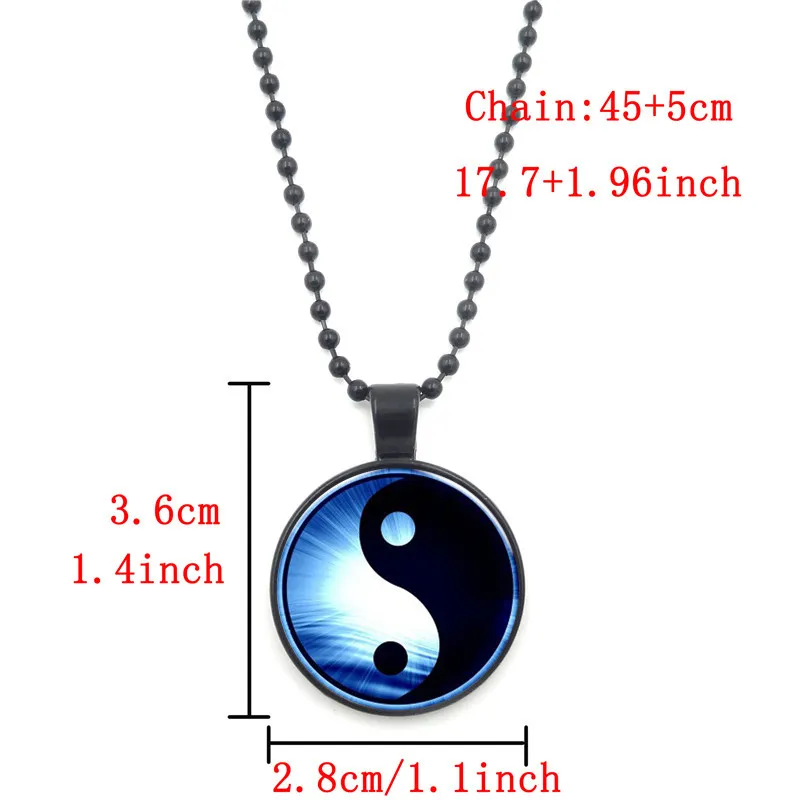 Эффектные ожерелья и кулоны коллаж 25 мм Тай Чи ин Ян стеклянная подвеска бусинки