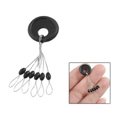 BMDT-10 Pcs 6 in 1 Oval Shaped Black Rubber Stopper Fishing Bobber Size M | Спорт и развлечения
