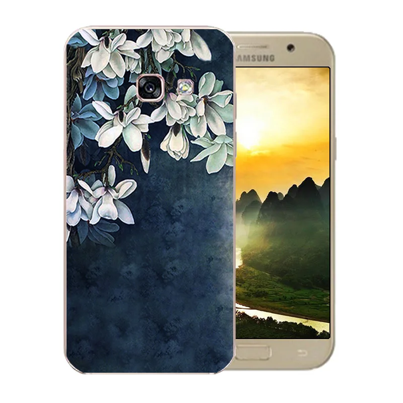 Цветной чехол с узором для Samsung A3 2017 чехлы мягкий силиконовый телефона A320 A320F Coque