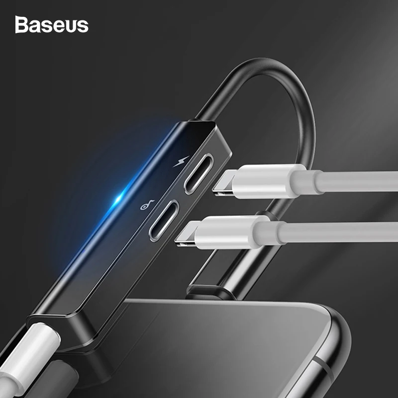Baseus аудио Aux adaptador para for iphone Xs Max Xr 8X7 Plus OTG кабель Jack de 3 5 мм де auriculares carga