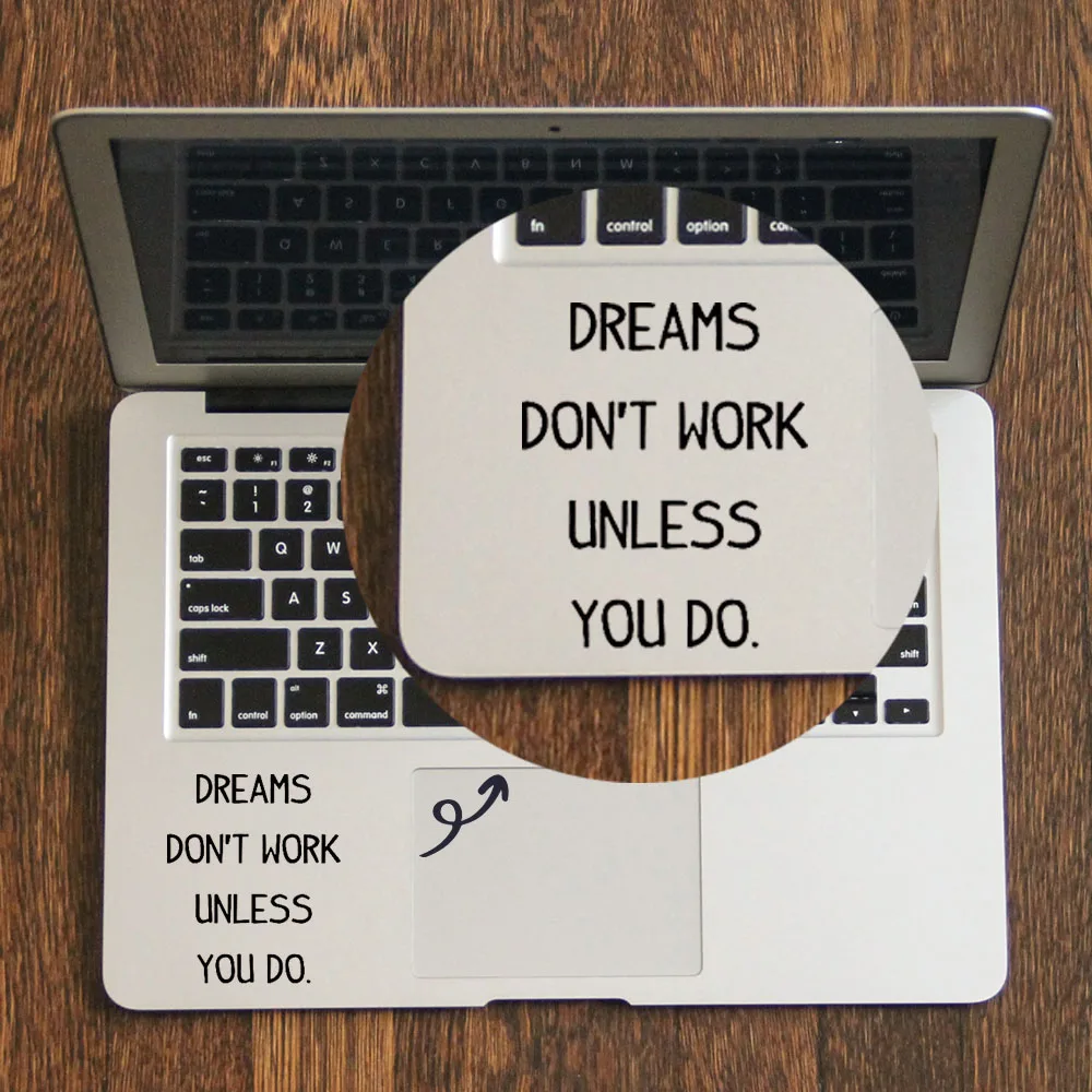 Наклейка DREAMS Don WORK Quote для ноутбука трекпад наклейка Apple Macbook Pro Air Retina 11 12 13 14 15 17