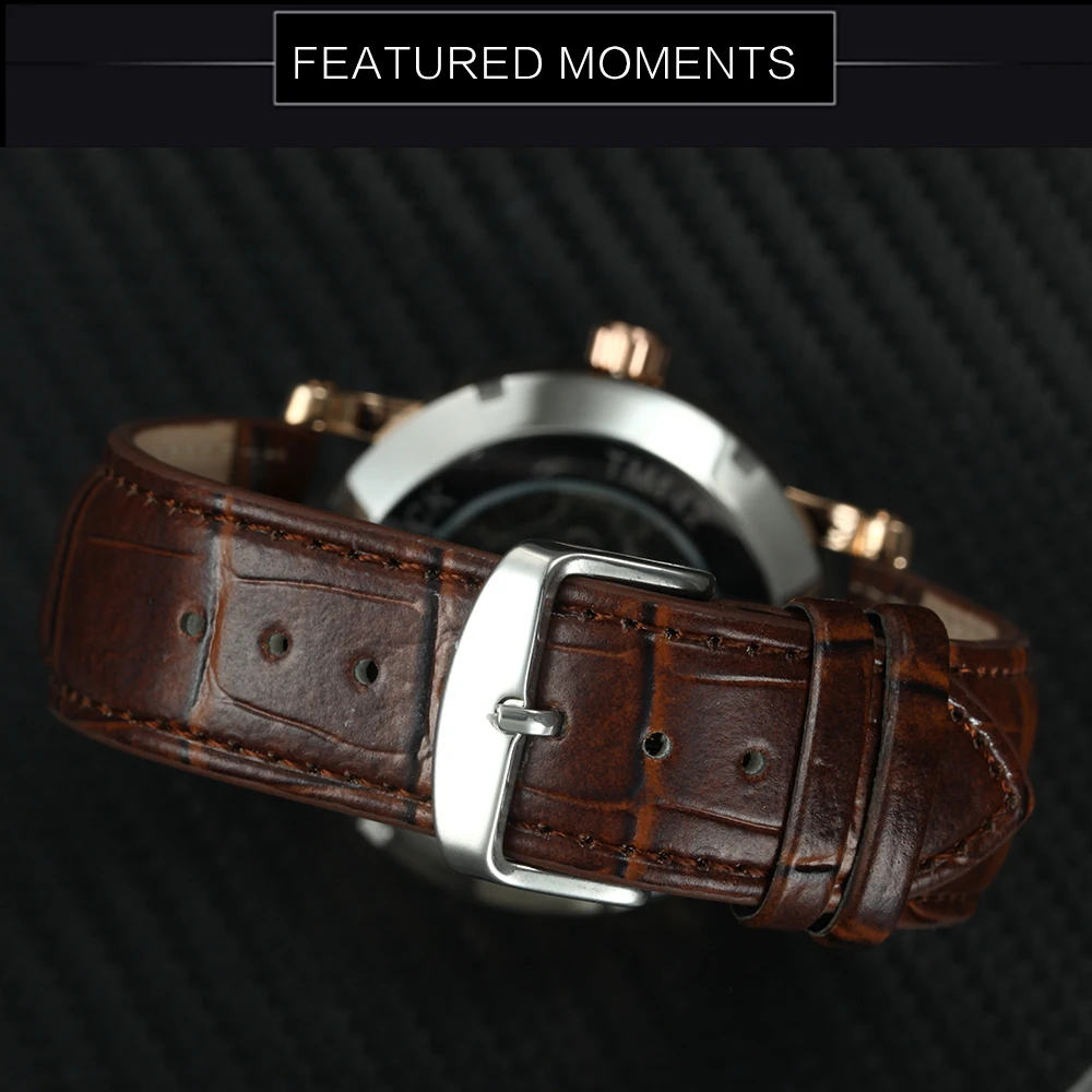 2019 Fashion Business Men Mechanical Wrist Watches Soft Leather Strap New Male Skeleton Automatic Roman Numerals + BOX | Наручные часы