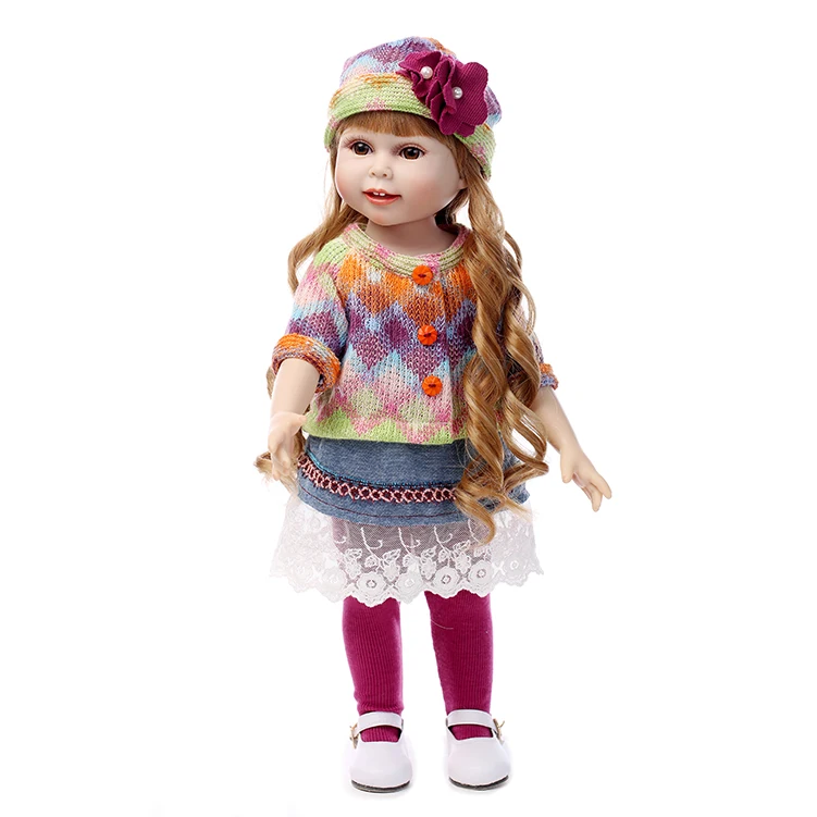 

45cm Fashion Girl Princess Doll Cute Long Hair Vinyl Doll for Sale Winter Dress Up Baby Alive Boneca Girls Toys Gift