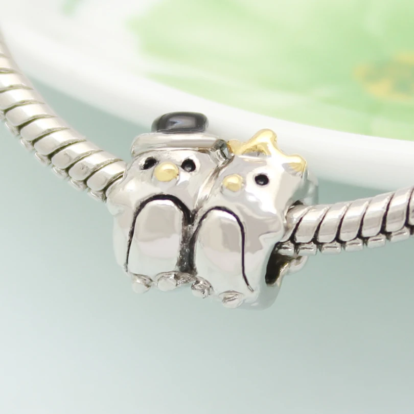 Европейский и американский поп Шарм шарик влюбленных Пингвин бусины подходят