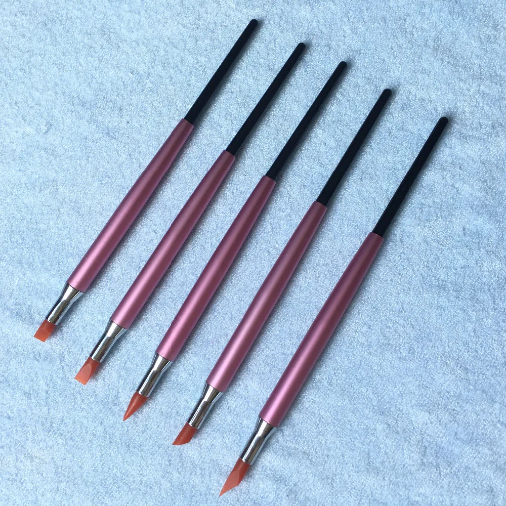 5 шт. мягкий силиконовый дизайн ногтей штамп ручка набор кистей для резьбы