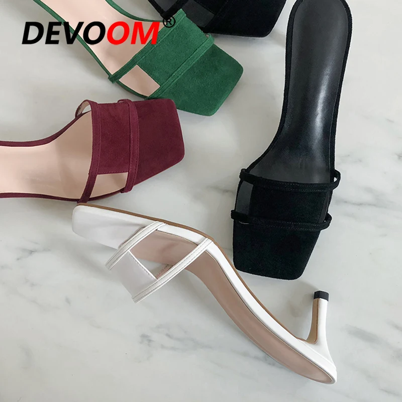 Женские замшевые шлепанцы H Sloffen Zomer Schoenen летние на высоком каблуке размеры 42 2019 |
