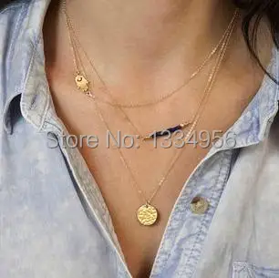 Горячая Мода Золото Цвет Фатима рука 3 слоя цепь ожерелье бусы и длинный