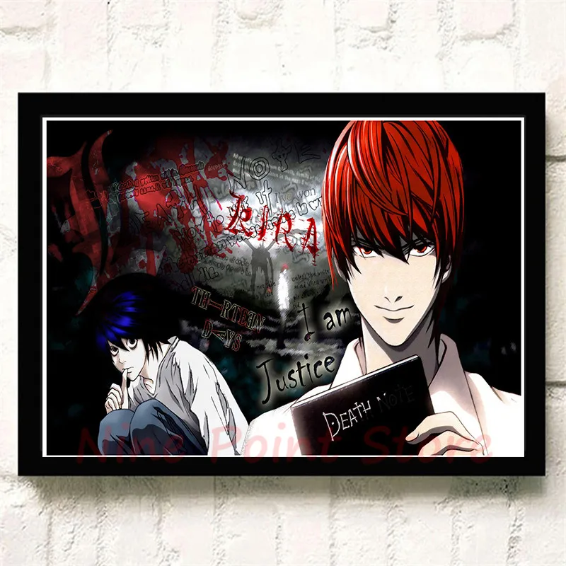 Death Note A стиль японский мультфильм комикс плакат с покрытием бумага плакат стены стикеры кафе декоративная живопись без рамки