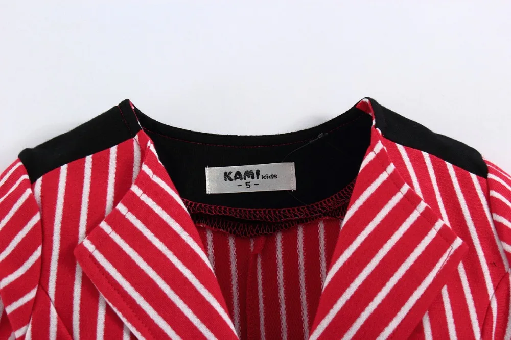 Куртка для маленьких девочек Трикотажная хлопковая одежда в красную полоску 100%