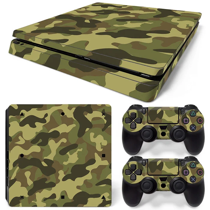 Новая игровая станция 4 тонкие игры хост скины военный Камуфляжный контроллер наклейки с крышкой для Playstation 4 тонкий игровой PSL-089
