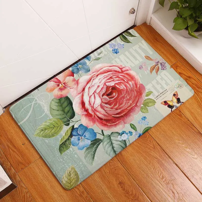 Comwarm Противоскользящий коврик для двери Добро пожаловать винтажные бабочки