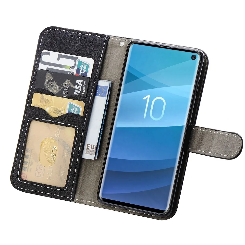 Кожаный чехол бумажник с откидной крышкой для Samsung Galaxy S10e Lite S10 Plus S9 S8 S7 Edge Note 8 9 S 10 e