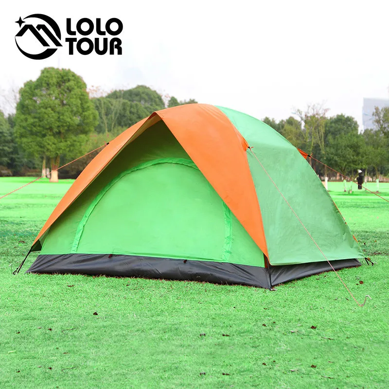 Двойной Слои 3 4 человек Открытый Большой Холст Кемпинг пляж тент Сверхлегкий