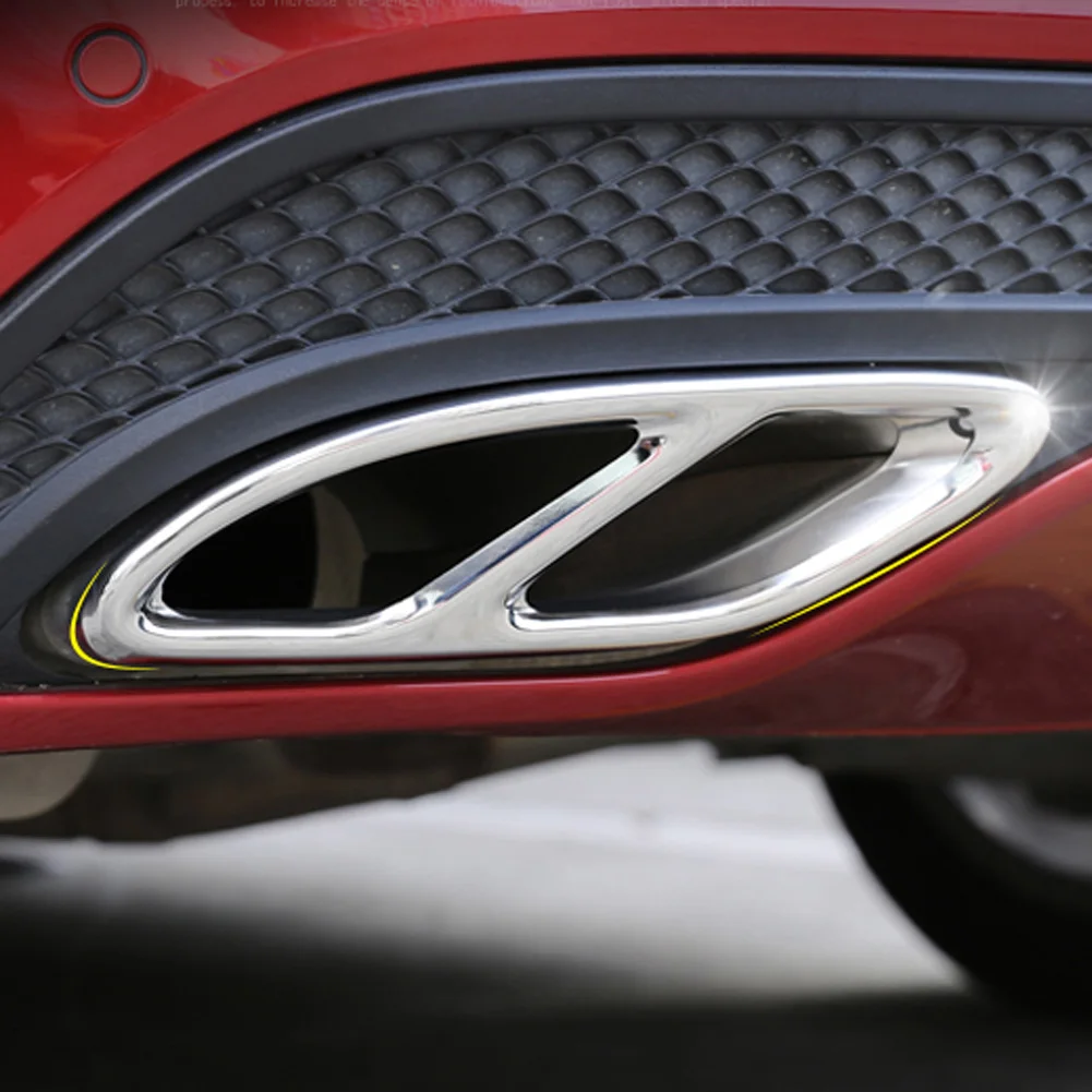Для Mercedes Benz A класс W177 V177 A180 A200 A220 A250 304 Нержавеющая сталь наконечник выхлопной трубы Накладка наклейкой