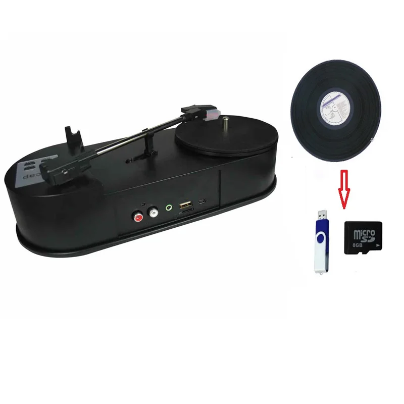 Vinil проигрыватель в mp3 конвертер конвертировать винил USB флэш-диск или SD TF карта
