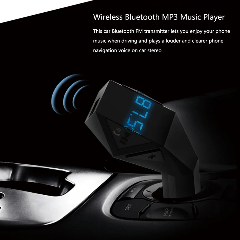 fm transmitter modulator music player support tf card u disk emergency hammer wireless bluetooth car kit usb car charger free global shipping