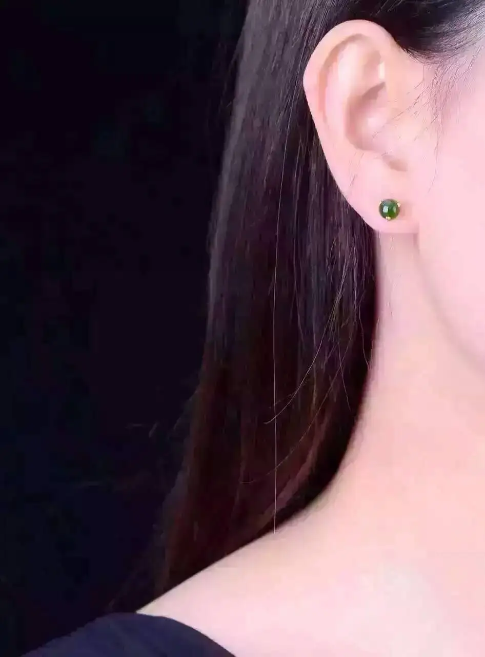 

natural green jasper earrings 925 silver Natural gemstone earring women elegant fashion trendy earrings for party