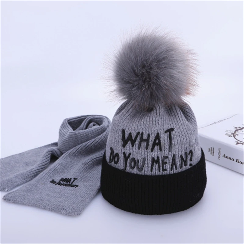 Детская шапка с помпоном шапки для малышей шарфом вязаный детский шарф детей 2 -10