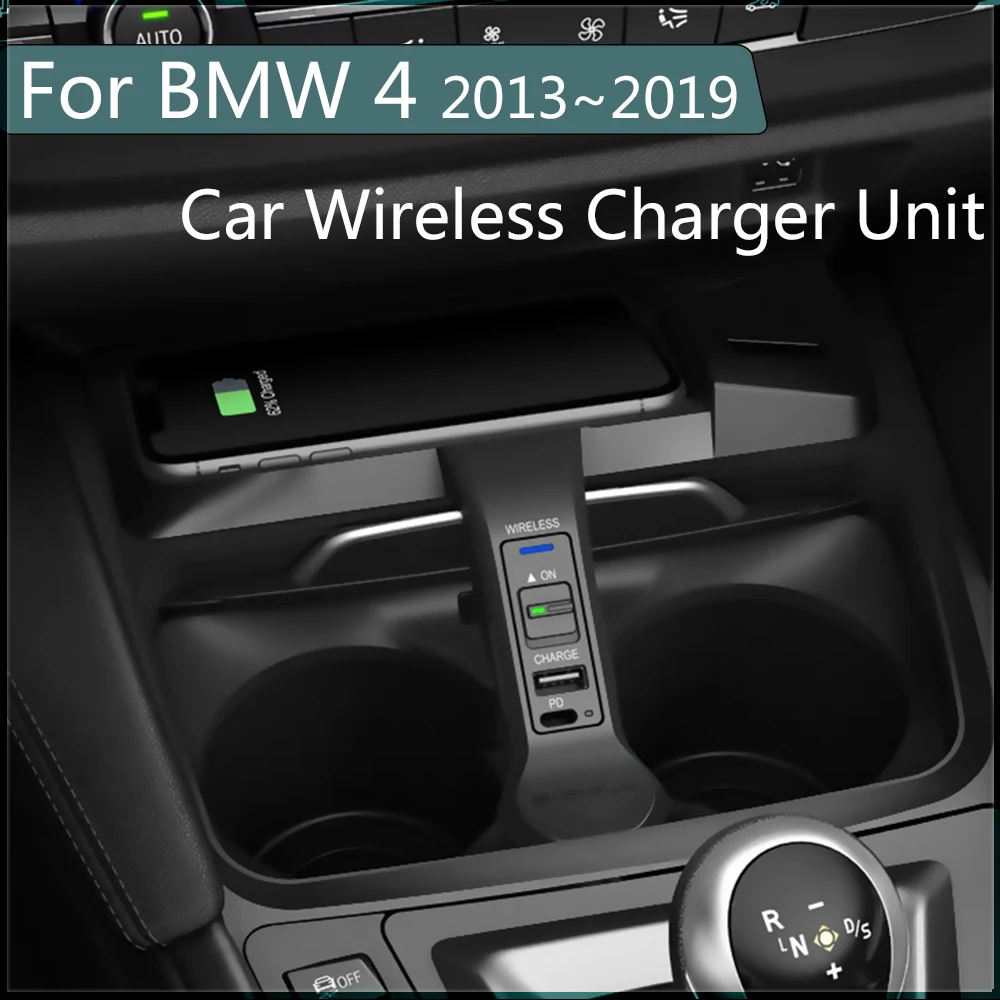 10W Wireless Charger For BMW 4 F32 2013~2019 iphone Android Phone Car Charging Qi Plug and plag Accessories | Автомобили и