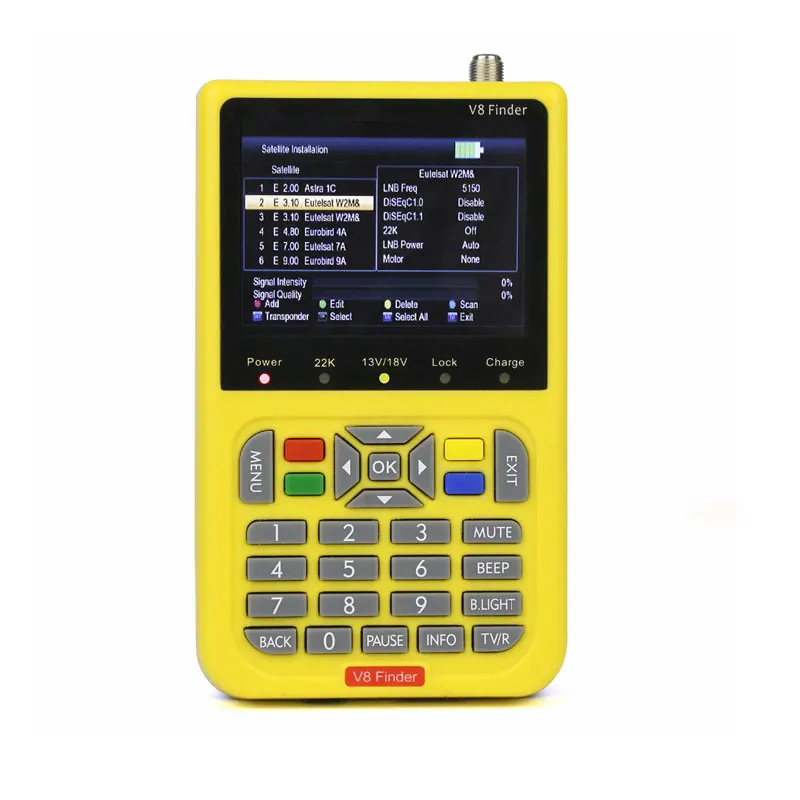 FTA спутниковый искатель SATXTREM V8 Finder DVB-S/S2 1080P MPEG-4 высокой четкости с 3,5 дюймовым ЖК-дисплеем спутниковый сигнальный искатель