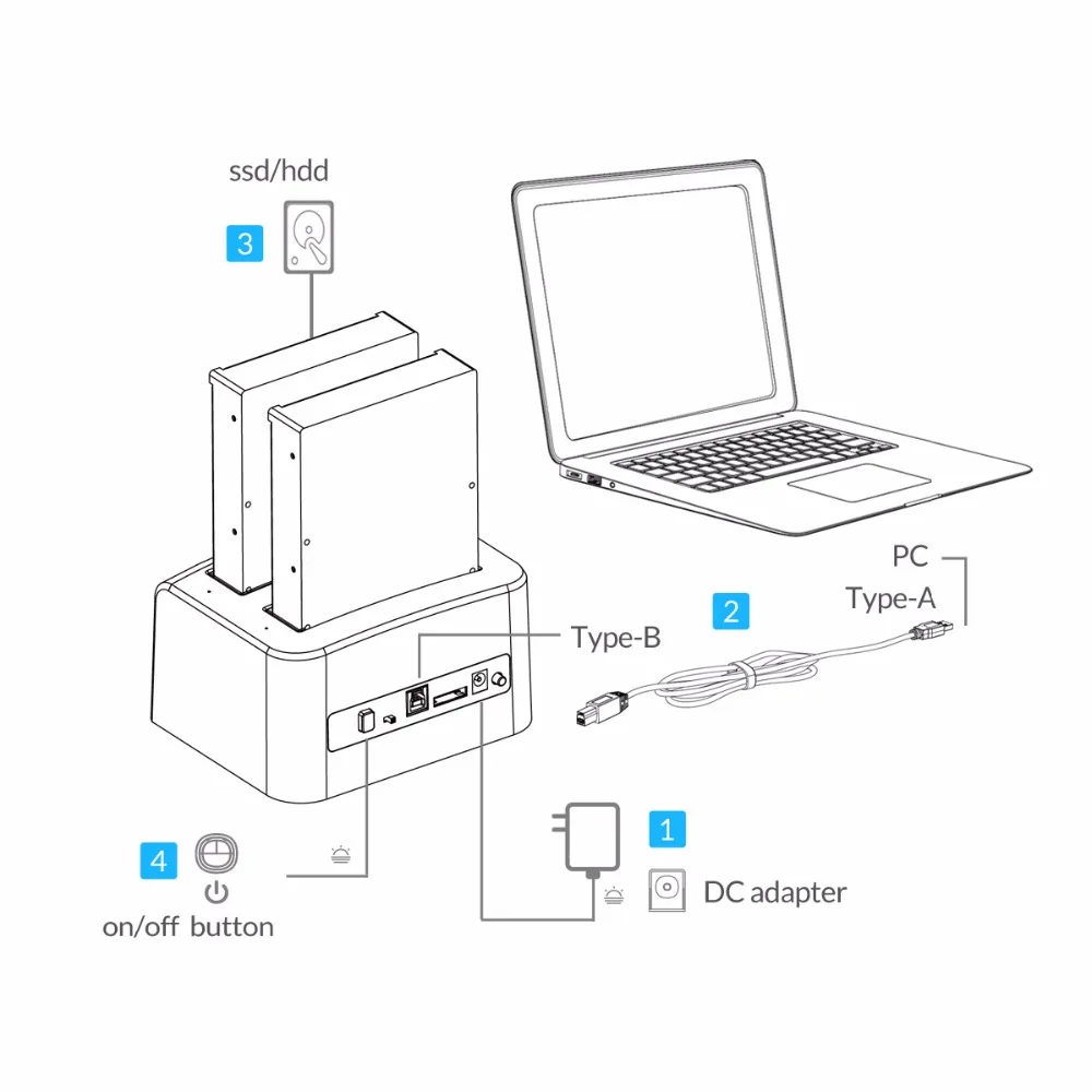 ORICO 2 5 и 3 дюймов USB3.0 &amp eSATA внешний жесткий диск док с 1 до клон док-станция для